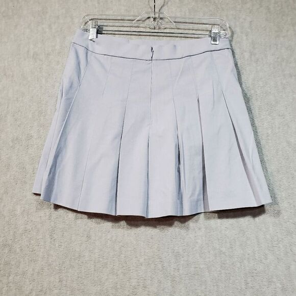 Uniqlo Skirt Womens Medium Blue Pleated Mini Solid Casual High Waist Back Zip - Picture 6 of 7